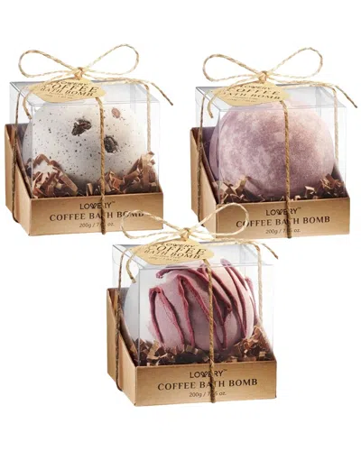 Lovery 3pc Bath Bomb Gift Set In Coffee Scent In Transparent
