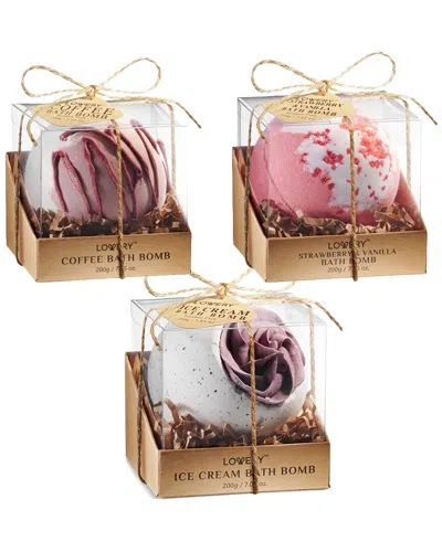 LOVERY LOVERY 3PC HAND DECORATED BATH BOMBS IN COFFEE