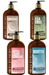 Lovery 4-pack Shampoo Set With Tea Tree, Coconut, Apple Cider Vinegar & Biotin