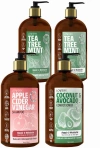 Lovery 4-piece Shampoo & Conditioner Set With Tea Tree Mint & Apple Cider Vinegar & Avocado