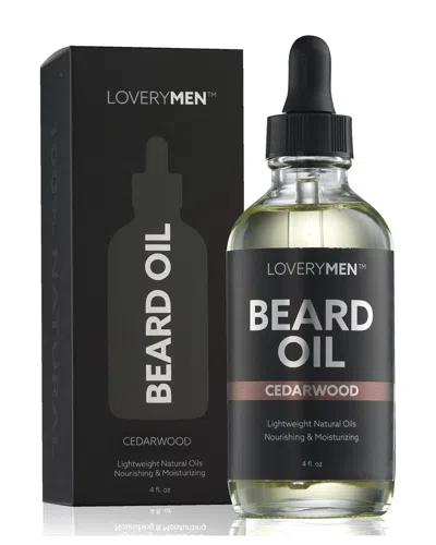 Lovery 4oz Cedarwood Scented Beard Oil In Black