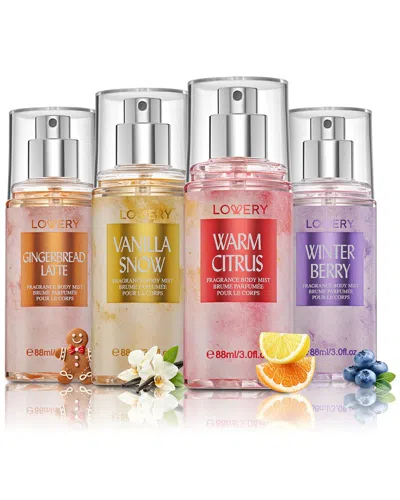 Lovery 4pc Assorted Holiday Body Mist Fragrance Gift Set In Multi