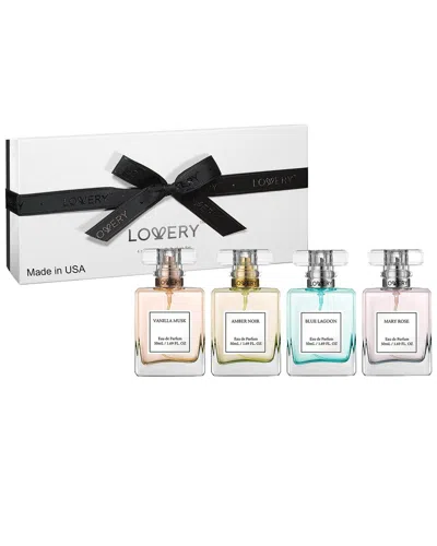 Lovery 4pc Floral Eau De Parfum Gift Set In Lagoon, Rose, Amber & Vanilla Scents In Multicolor