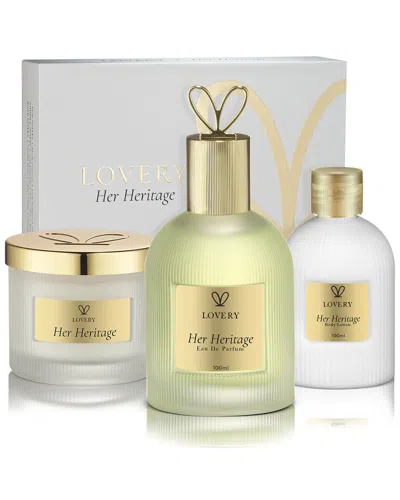 Lovery 4pc Limited Edition Her Heritage Luxury Body Care Fragrance Gift Set In Yellow
