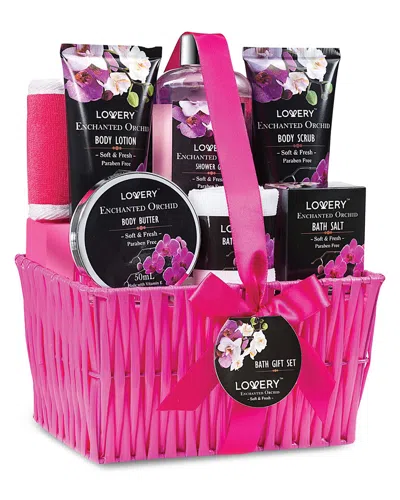 Lovery 9pc Enchanted Orchid Home-spa Gift Basket In Transparent