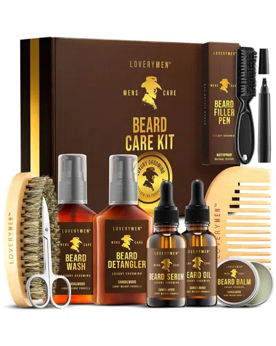 Lovery 9pc Ultimate Beard Care Kit In Elegant Gift Box In Brown