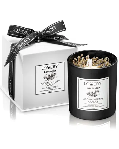 Lovery Aromatherapy Lavender Home Scented Candle With Gift Box In Black