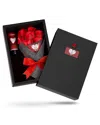 Lovery Bath & Body Gift Basket - Essential Oils & Red Rose Petal Soaps In Black