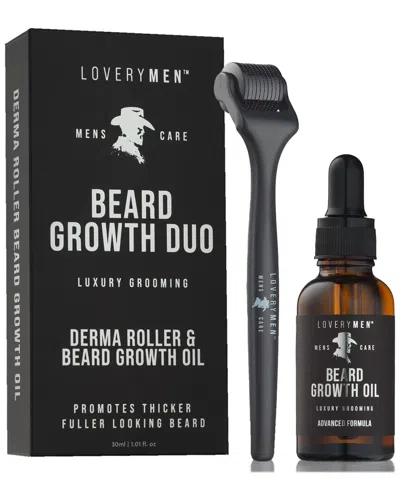 Lovery Beard Growth Duo: Derma Roller & Beard Growth Oil In Black
