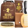 Lovery Beard Tools Kit Premium Comb, Shears, Brush, Comb To-go, & Travel Pouch