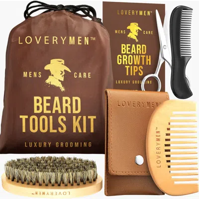 Lovery Beard Tools Kit Premium Comb, Shears, Brush, Comb To-go, & Travel Pouch