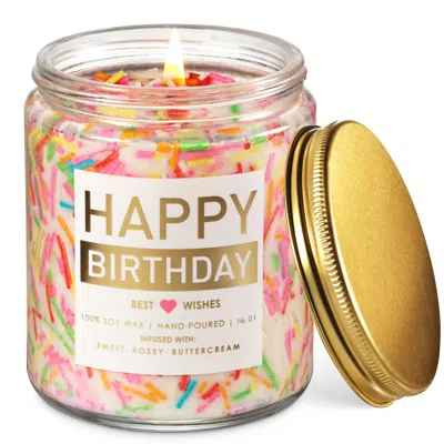 Lovery Birthday Candle Gift Set, 7oz Scented Decorated Happy Birthday Candles