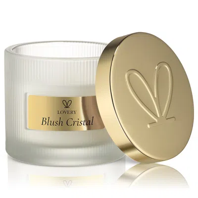 Lovery Blush Cristal Soy Candle - Luxury Scented Candle With Floral Amber Notes, 4.5 oz In Gold