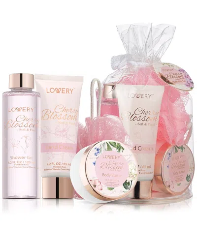 Lovery Cherry Blossom Home Spa Travel Body Care Set In Pink