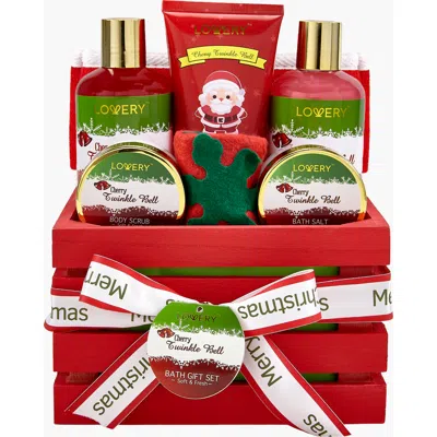 Lovery Cherry Twinkle Bell Home Spa Set In Red/green
