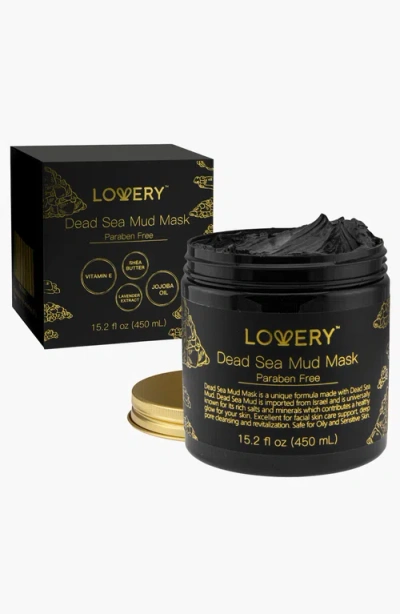 Lovery Dead Sea Mud Mask With Lavender Extract, Shea Butter, Jojoba Oil & Vitamin E In Black/gold