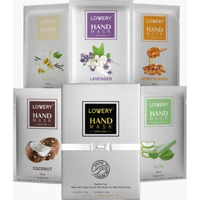 Lovery Deep Conditioning Hand Mask 5-pack With Vitamin E, Shea Butter & Jojoba Oil In White