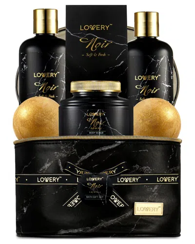 Lovery Deluxe Noir Bath And Body Kit With 24 Karate Gold Bath Bombs - Relaxing Spa Bag
