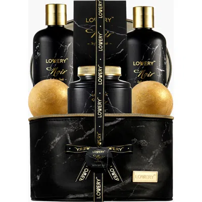 Lovery Deluxe Noir Bath And Body Kit With 24k Gold Bath Bombs In Multi