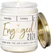 Lovery Engagement Gift, Vanilla Rose Scented Soy Wax Candle