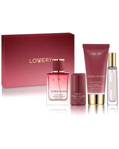Lovery Floral Bloom Perfume Gift Set In Burgundy