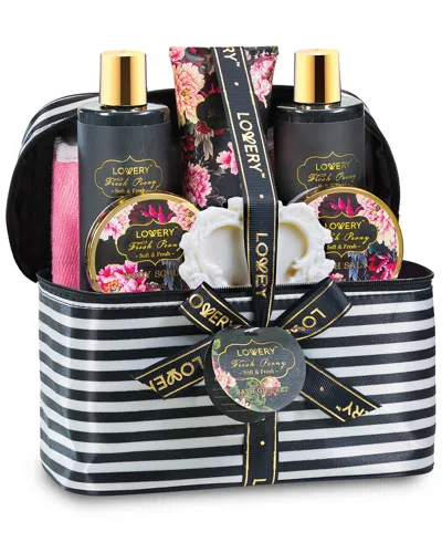 Lovery Fresh Peony Home Spa Gift Basket In Cosmetic Bag In Multi