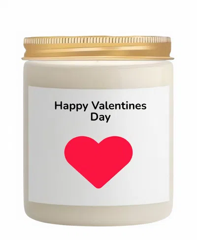 Lovery Happy Valentines Day Candle - 10oz Vanilla Scented Soy Wax Candle In White