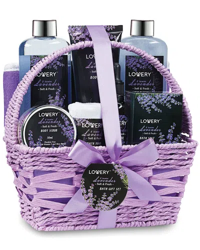 Lovery Home Spa Gift Basket - Lavender & Jasmine Bath And Body Care Package In Purple