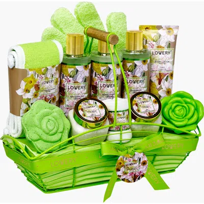 Lovery Home Spa Gift Basket In Green
