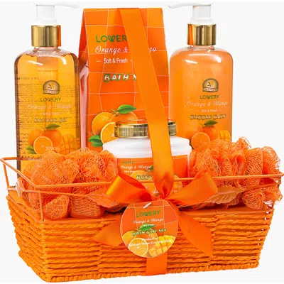 Lovery Home Spa Gift Basket In Orange & Mango