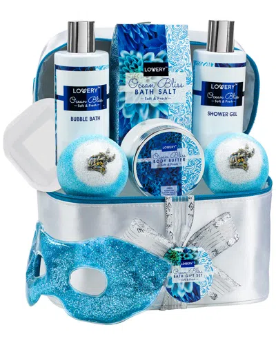 Lovery Home Spa Gift Baskets - Ocean Bliss Spa Set - Glitter Eye Gel Mask & More In Transparent