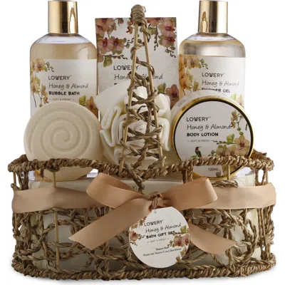 Lovery Honey & Almond Home Spa Gift Basket Luxury Set In Brown