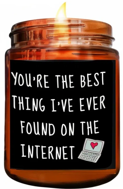 Lovery Lavender 10oz Vanilla Scented Soy Wax Candle In Brown