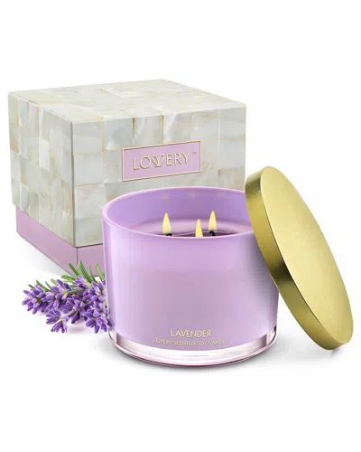 Lovery Lavender 3-wick Aromatherapy Soy Candles Gift Set In Multi