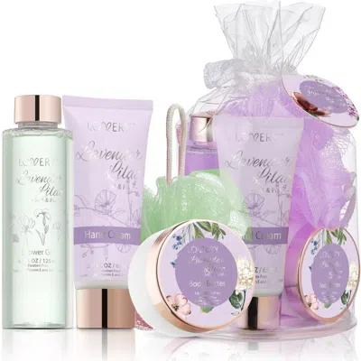 Lovery Lavender Lilac Home Spa Bat And Body Gift Set In Transparent