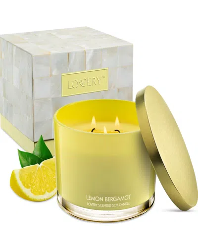 Lovery Lemon Bergamot 3-wick Soy Candle, 13 Oz. In No Color