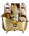 Lovery Luxe 13pc Bath & Body Set With Bag, White Rose Jasmine Home Spa Basket