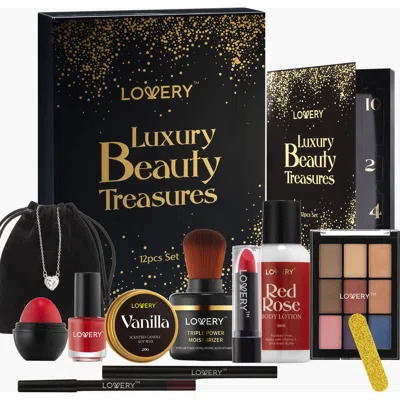 Lovery Luxury Beauty 12-piece Makeup & Skincare Advent Calendar In Black/gold