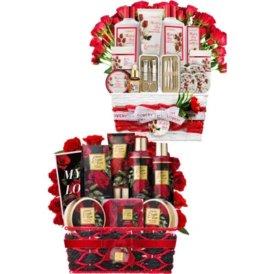 Lovery Luxury Red Rose And Exotic Rose Spa 48-piece Gift Basket