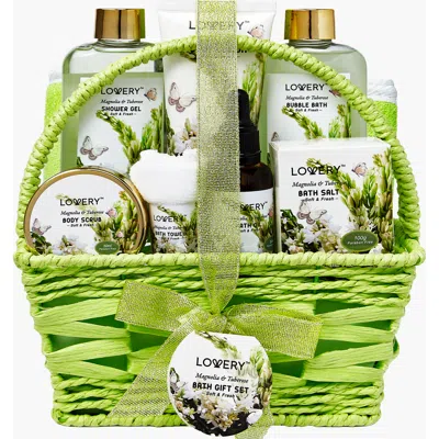 Lovery Magnolia Tuberose Bath And Body Gift Basket In Light Green