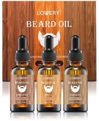 Lovery Men's 3-pc. Nourishing & Moisturizing Beard Oil Gift Set In No Color