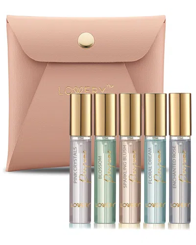 Lovery Mini Perfumes For Women, 5pc Assorted Floral Aroma Eau De Toilette Parfum Sprays In Pink