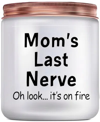 Lovery Mothers Day Vanilla Scented Soy Wax Candle "mom Last Nerve" In White