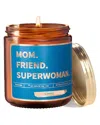 Lovery Mothers Day Lavender Scented Soy Wax Candle "mom, Friend, Superwoman" In Brown