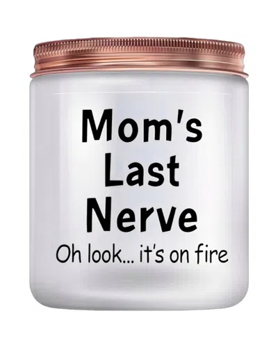 Lovery Mothers Day Vanilla Scented Soy Wax Candle "mom Last Nerve" In White