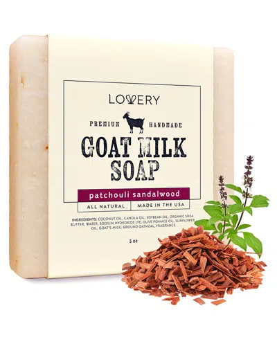 Lovery Patchouli Sandalwood Handmade Goat Milk Soap Bar In White