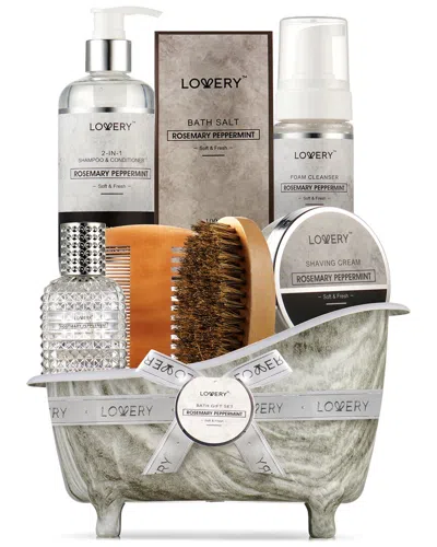 Lovery Premium Bath And Body Beauty Basket, Rosemary Peppermint Home Spa Set