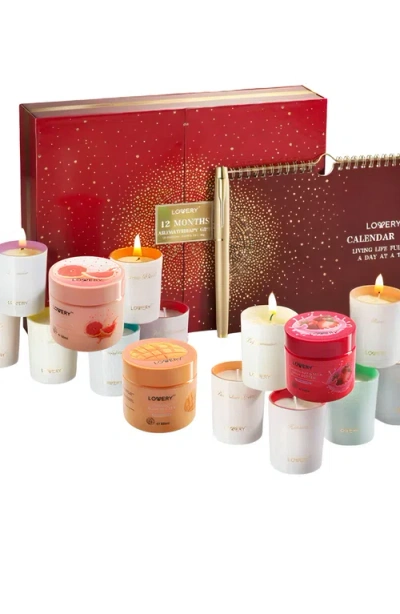 Lovery Scented Soy Candle Advent Calendar And Whipped Body Butter Gift Set In Multi