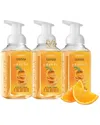 Lovery Set Of 3 Foaming Hand Soaps In Fresh Orange, Moisturizing Hand Wash In Orange