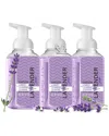 Lovery Set Of 3 Foaming Hand Soaps In Lavender With Aloe Vera And Essential Oils In Lavender